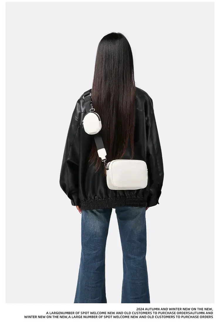 Men's Black Crossbody Bag with Round Pocket — feature 6