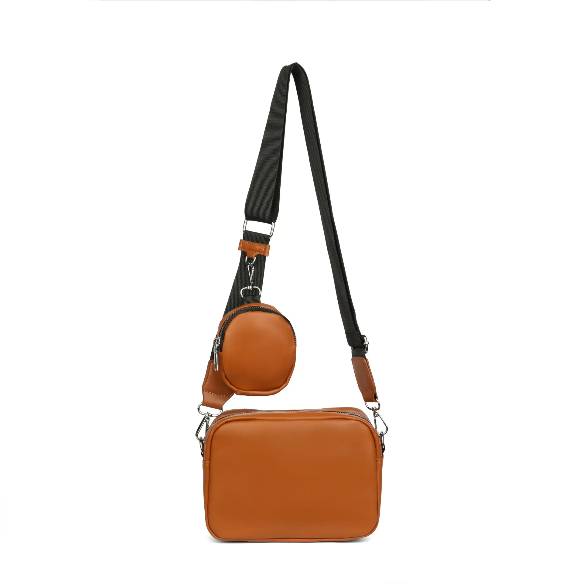 Men's Black Crossbody Bag with Round Pocket - Image 2