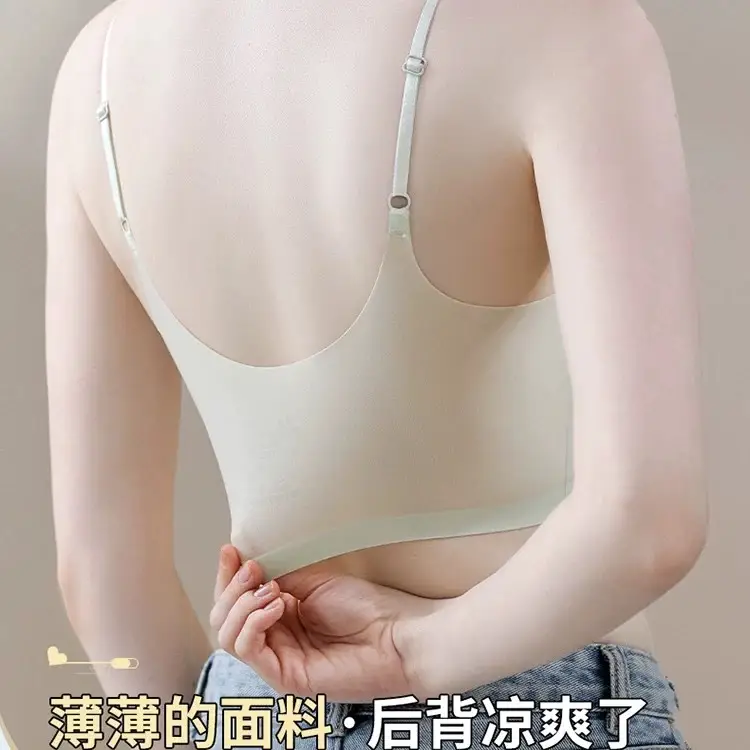 Ultra-Thin Ice Silk Cool Breathable Sports Beauty Back Bra for Women One-Cup Push-Up Breast Support Suspender Tube Bra - Image 8