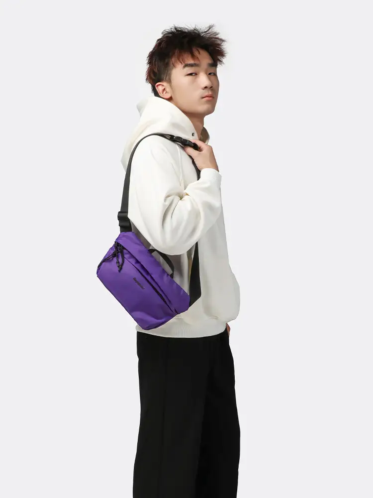 2025 Men's Black Nylon Chest Bag Large Capacity Lightweight - Image 6