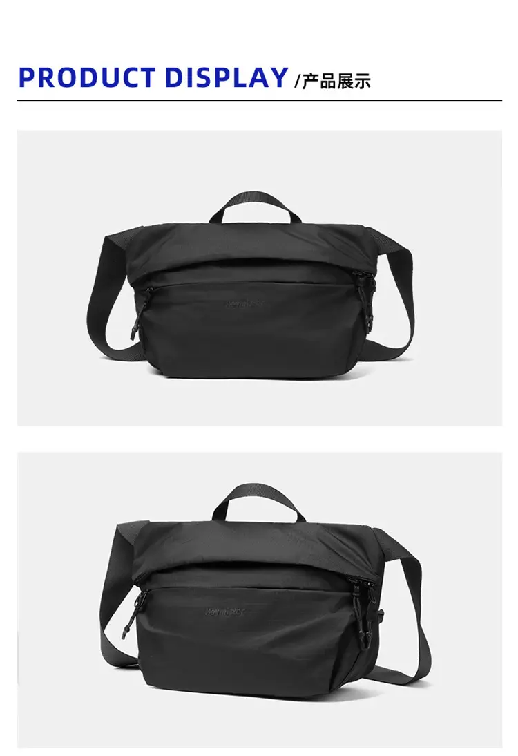 2025 Men's Black Nylon Chest Bag Large Capacity Lightweight — feature 11