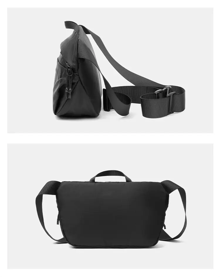 2025 Men's Black Nylon Chest Bag Large Capacity Lightweight — feature 12