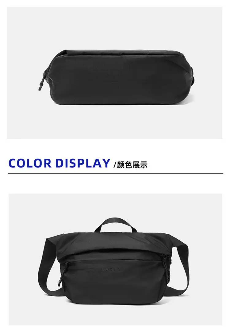 2025 Men's Black Nylon Chest Bag Large Capacity Lightweight — feature 13