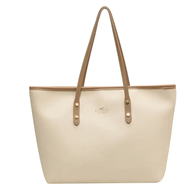 Women's Large Capacity Soft Leather Tote Bag Brown - Image 6