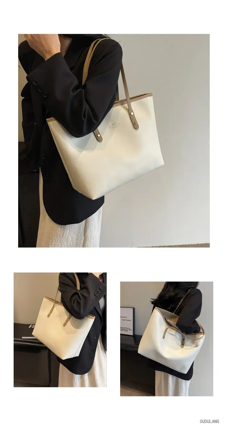 Women's Large Capacity Soft Leather Tote Bag Brown — feature 9