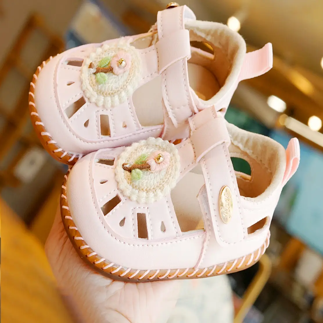 Toddler Sandals Pink Soft Sole 1-2Yrs