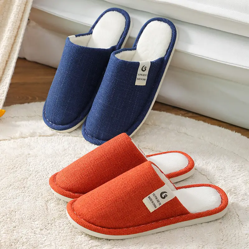 Plush Cotton Slippers Thick Bottom Couple's Household Home Cotton Slippers Cute Men's and Women's Cotton Slippers Home Cotton Slippers Home