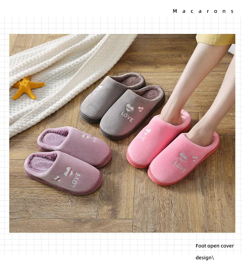 Plush Cotton Slippers Thick Bottom Couple's Household Home Cotton Slippers Cute Men's and Women's Cotton Slippers Home Cotton Slippers Home — feature 2