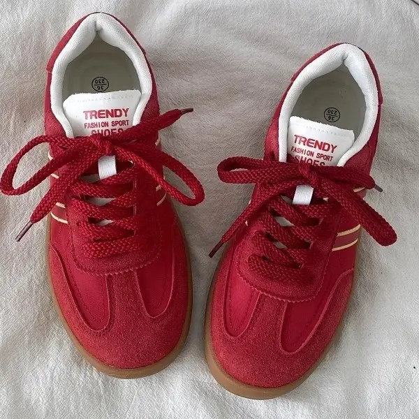 Women's 2025 Red German Training Shoes Flat Casual All-Match - Image 3