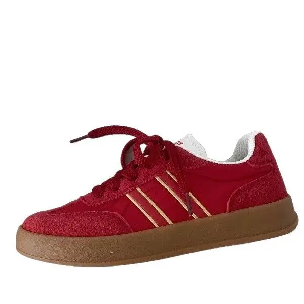 Women's 2025 Red German Training Shoes Flat Casual All-Match - Image 5