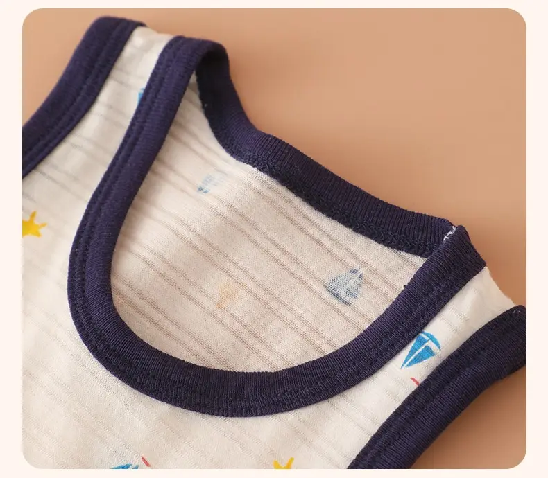Slub Cotton Boys Vest Summer Baby Sleeveless T-Shirt — feature 14