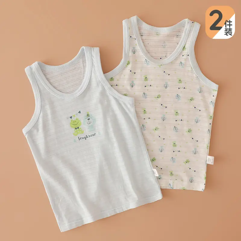 Slub Cotton Boys Vest Summer Baby Sleeveless T-Shirt - Image 8