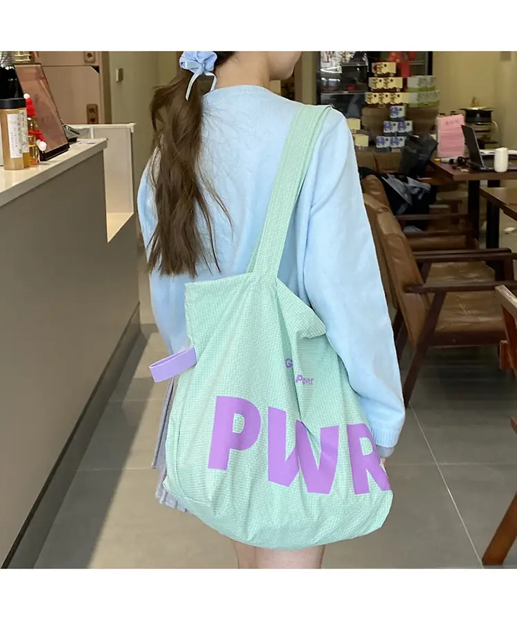 2025 Waterproof Nylon Tote Bag with PWR Print — feature 13