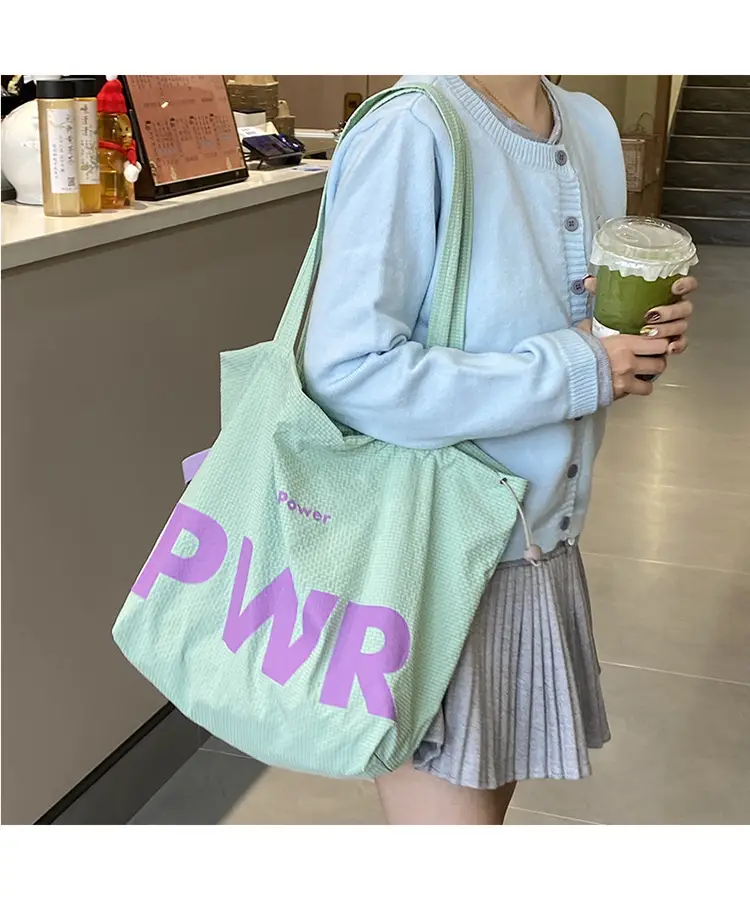 2025 Waterproof Nylon Tote Bag with PWR Print — feature 14