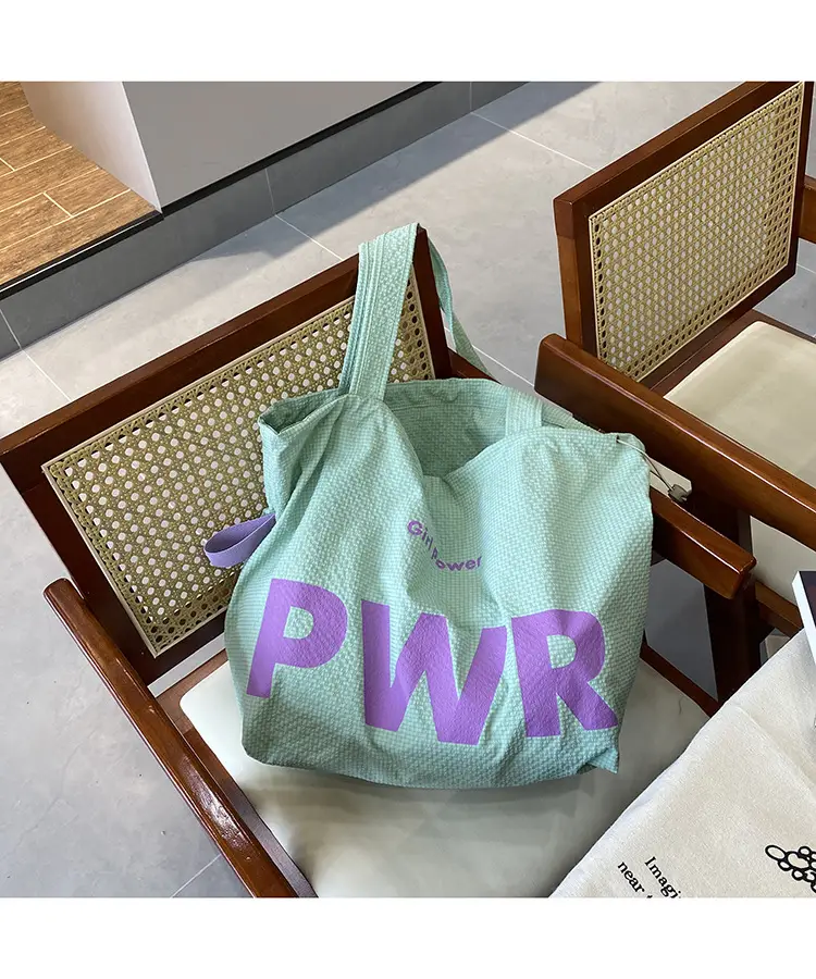 2025 Waterproof Nylon Tote Bag with PWR Print — feature 7