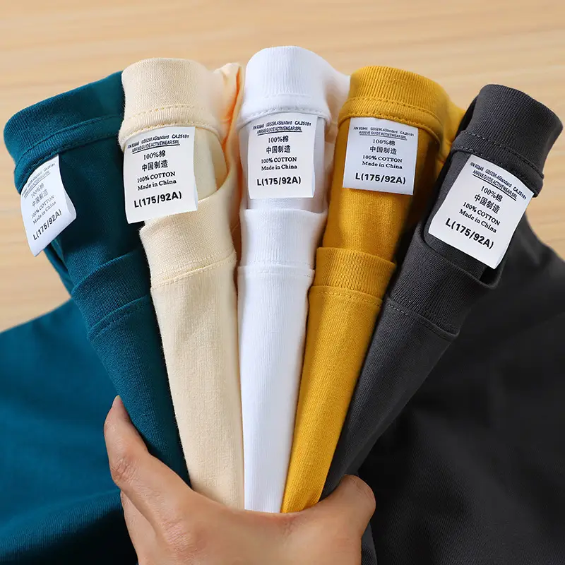 Men White Cotton Crew Neck T-Shirt 260g - Image 17