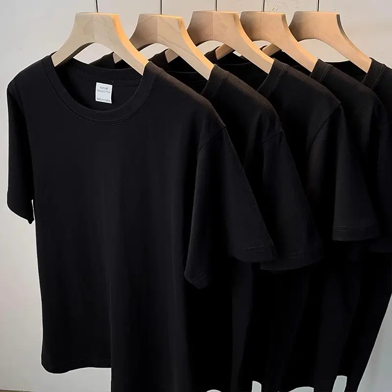 Men White Cotton Crew Neck T-Shirt 260g - Image 19