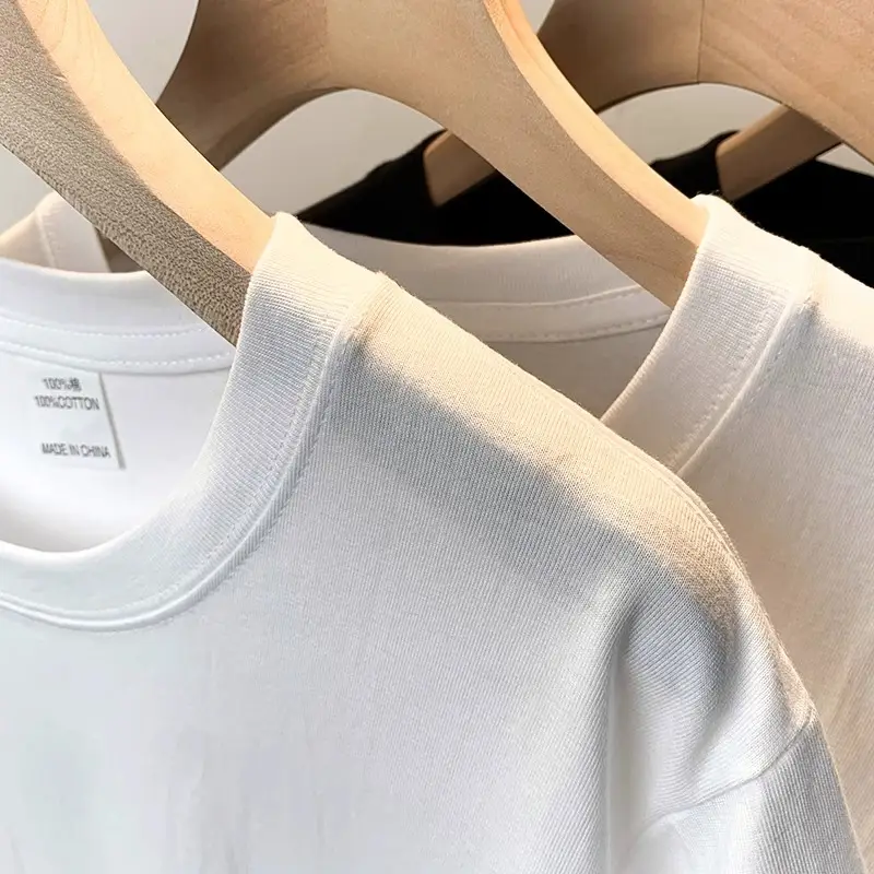 Men White Cotton Crew Neck T-Shirt 260g - Image 20