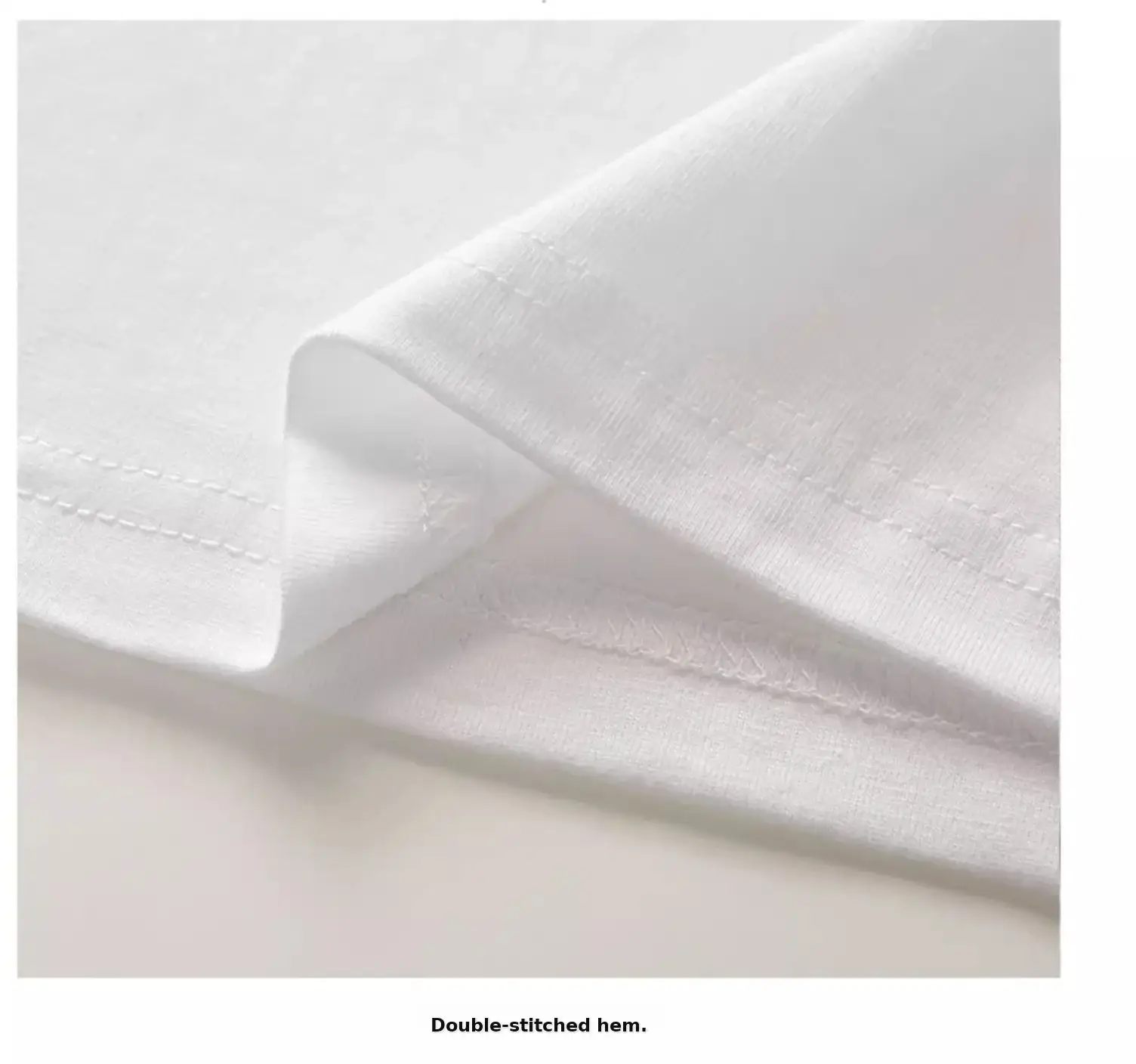 Men White Cotton Crew Neck T-Shirt 260g — feature 11
