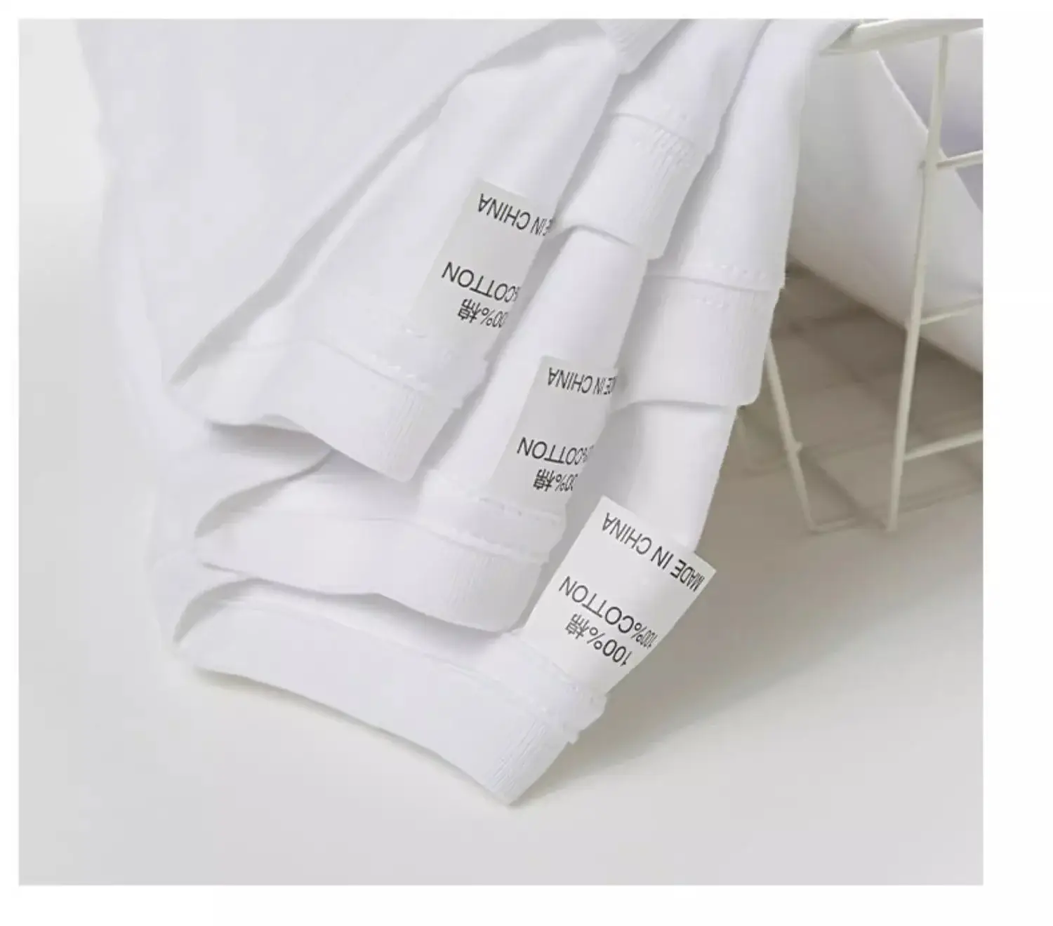 Men White Cotton Crew Neck T-Shirt 260g — feature 12