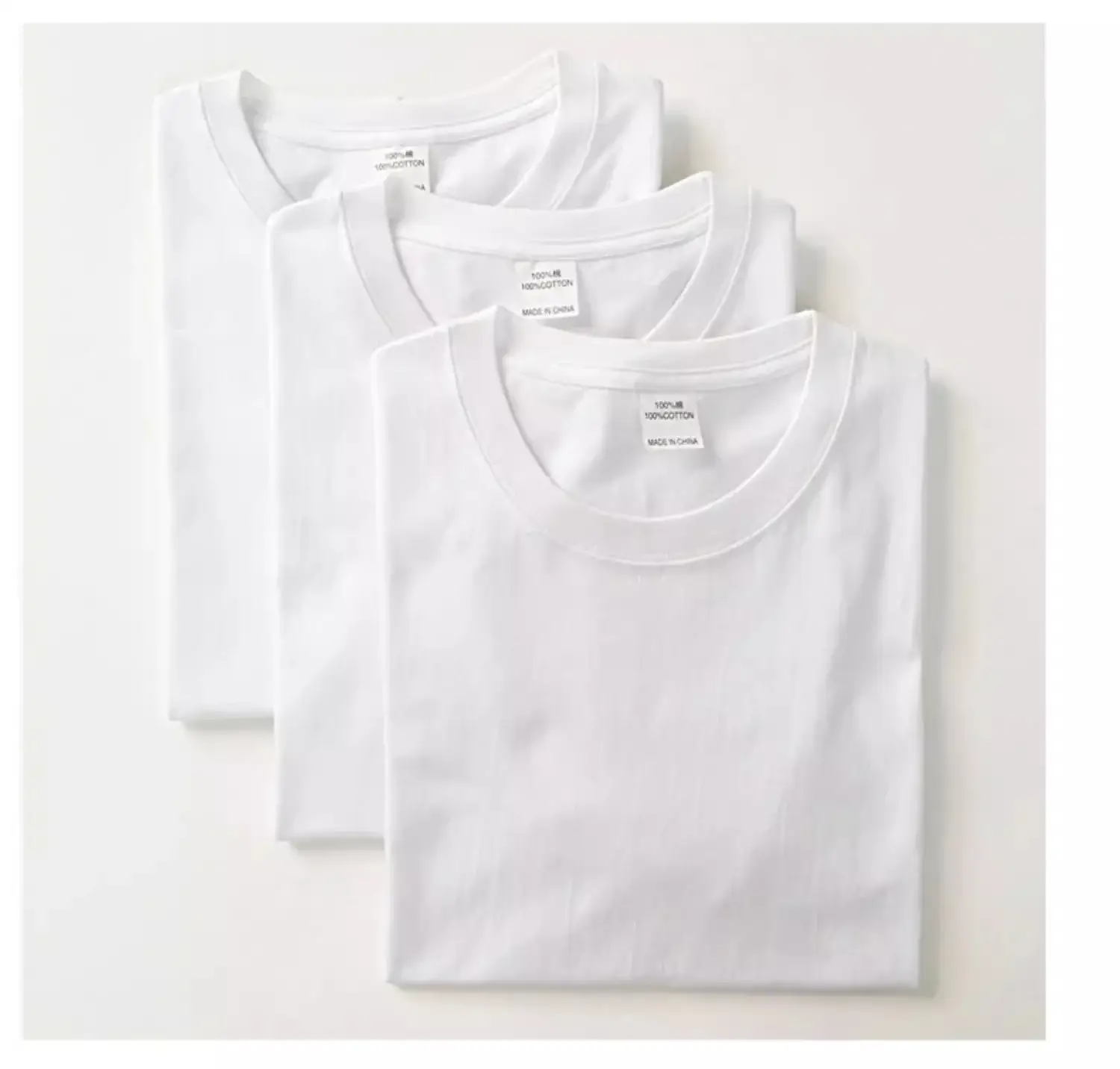 Men White Cotton Crew Neck T-Shirt 260g — feature 14