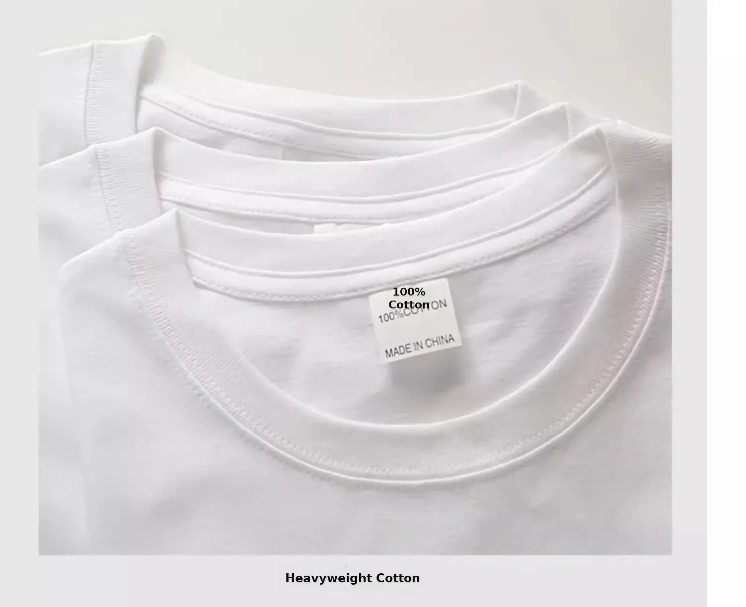 Men White Cotton Crew Neck T-Shirt 260g — feature 2