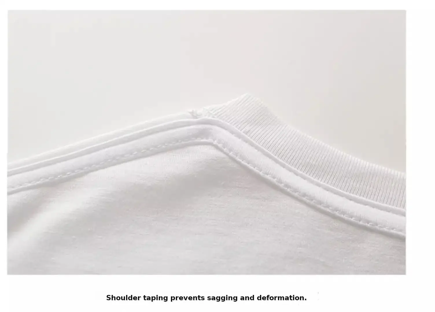 Men White Cotton Crew Neck T-Shirt 260g — feature 8