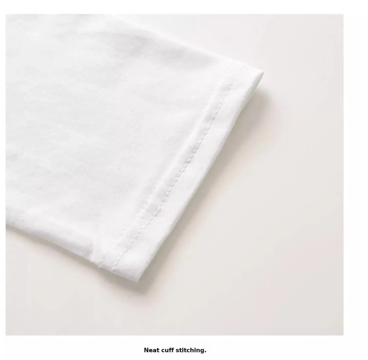 Men White Cotton Crew Neck T-Shirt 260g — feature 9
