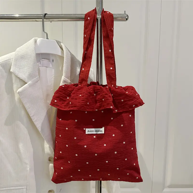 Fairy Ruffled Mesh Tote Bag Women Spring New