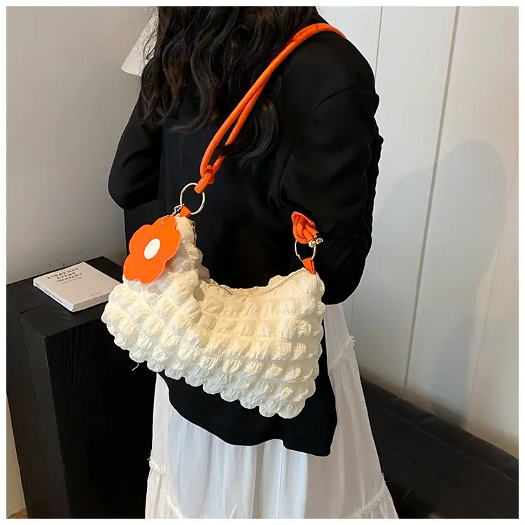 Pink Pleated Shoulder Crossbody Bag for Women — feature 18