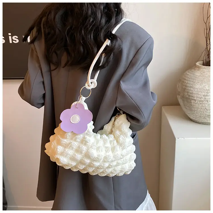 Pink Pleated Shoulder Crossbody Bag for Women — feature 19