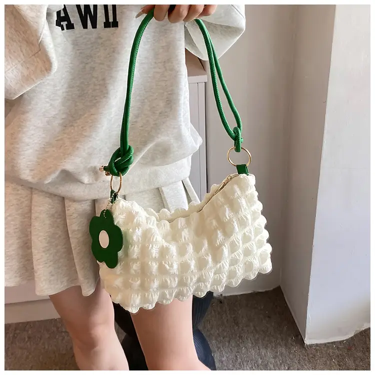 Pink Pleated Shoulder Crossbody Bag for Women — feature 23
