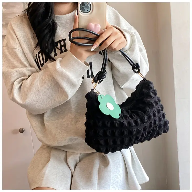 Pink Pleated Shoulder Crossbody Bag for Women — feature 26