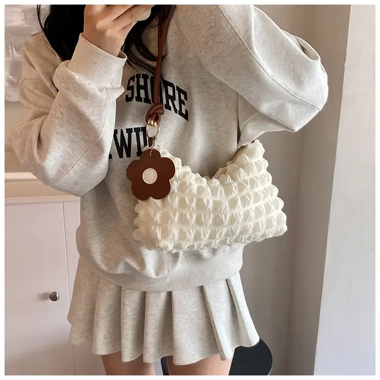 Pink Pleated Shoulder Crossbody Bag for Women — feature 29