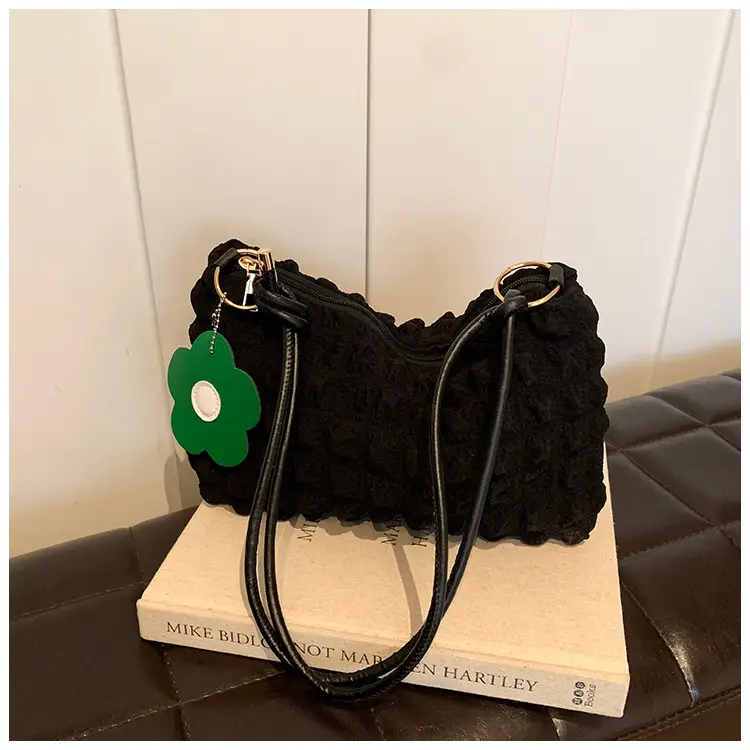 Pink Pleated Shoulder Crossbody Bag for Women - Image 2