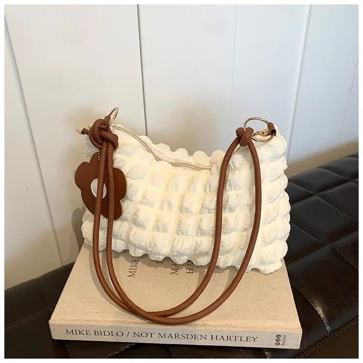 Pink Pleated Shoulder Crossbody Bag for Women - Image 6