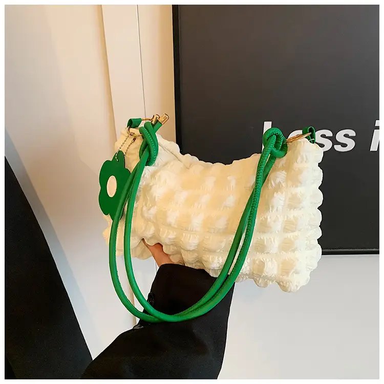 Pink Pleated Shoulder Crossbody Bag for Women - Image 8