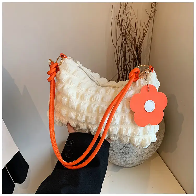 Pink Pleated Shoulder Crossbody Bag for Women - Image 9