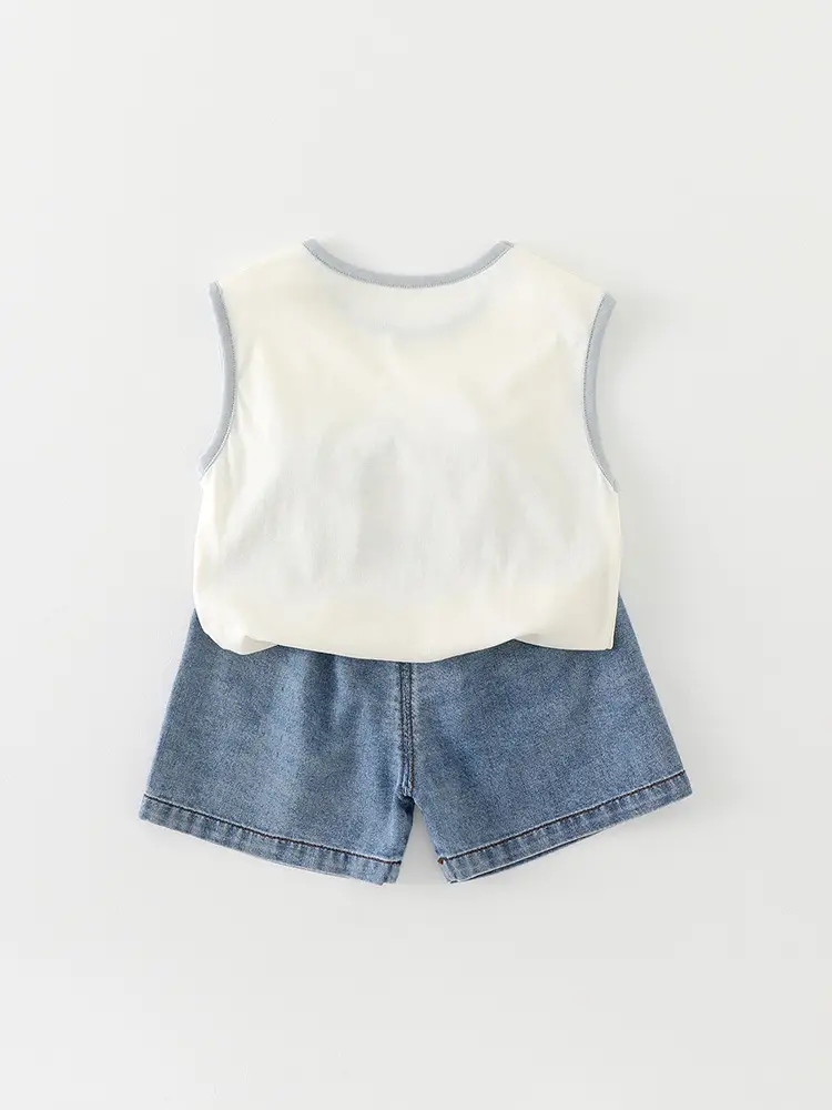 Boys Cotton Sleeveless Vest T-Shirt Cartoon Print 2026