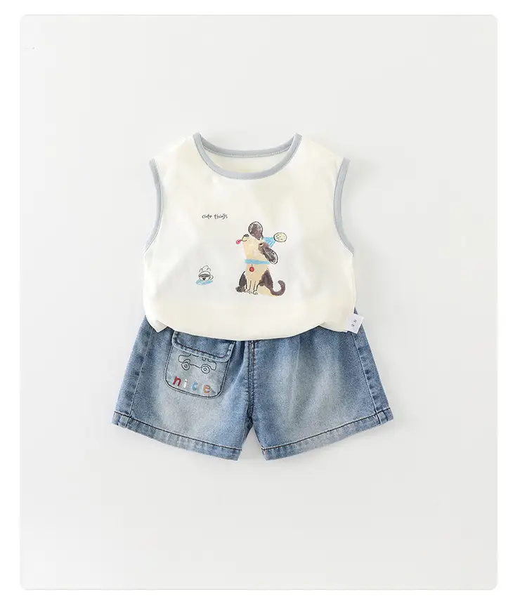 Boys Cotton Sleeveless Vest T-Shirt Cartoon Print 2026 — feature 10