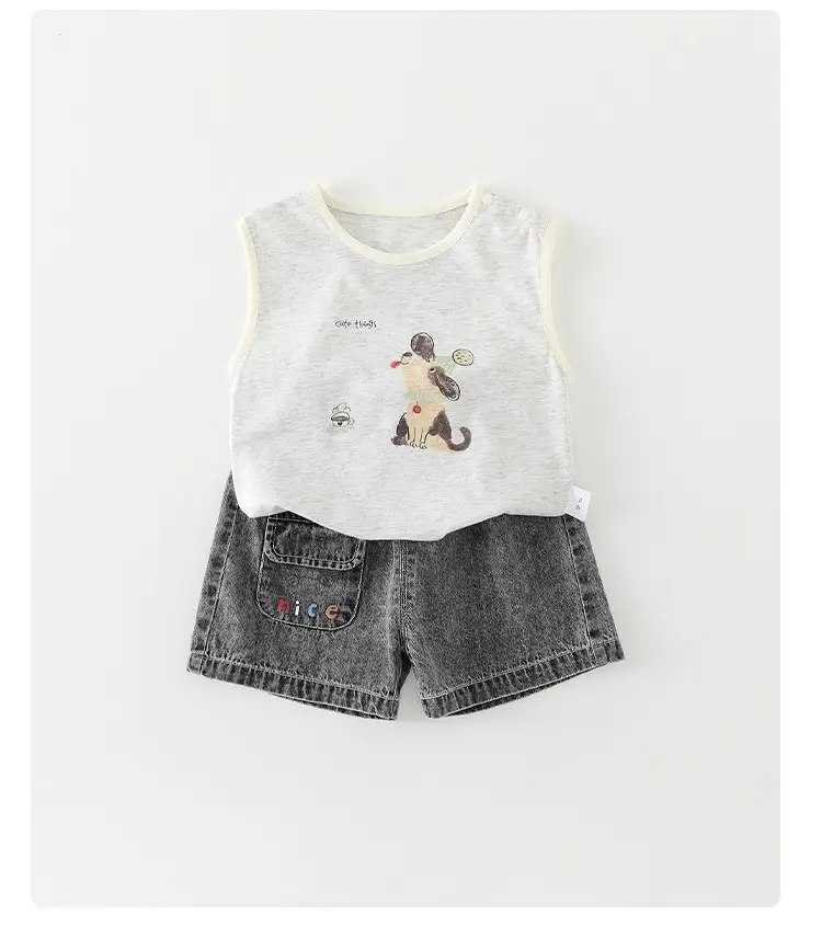 Boys Cotton Sleeveless Vest T-Shirt Cartoon Print 2026 — feature 13