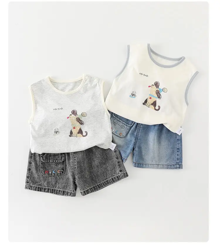 Boys Cotton Sleeveless Vest T-Shirt Cartoon Print 2026 — feature 14