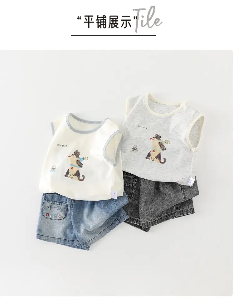 Boys Cotton Sleeveless Vest T-Shirt Cartoon Print 2026 — feature 8