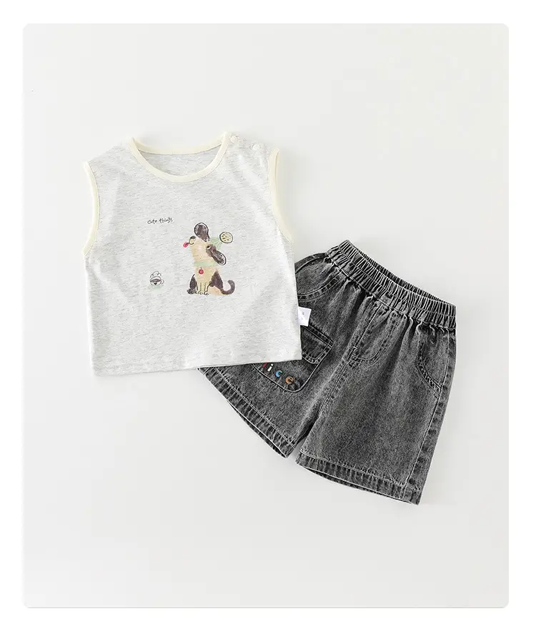 Boys Cotton Sleeveless Vest T-Shirt Cartoon Print 2026 — feature 9