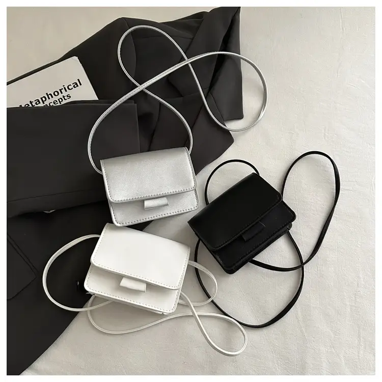 White Square Crossbody Bag with Chain Strap — feature 9