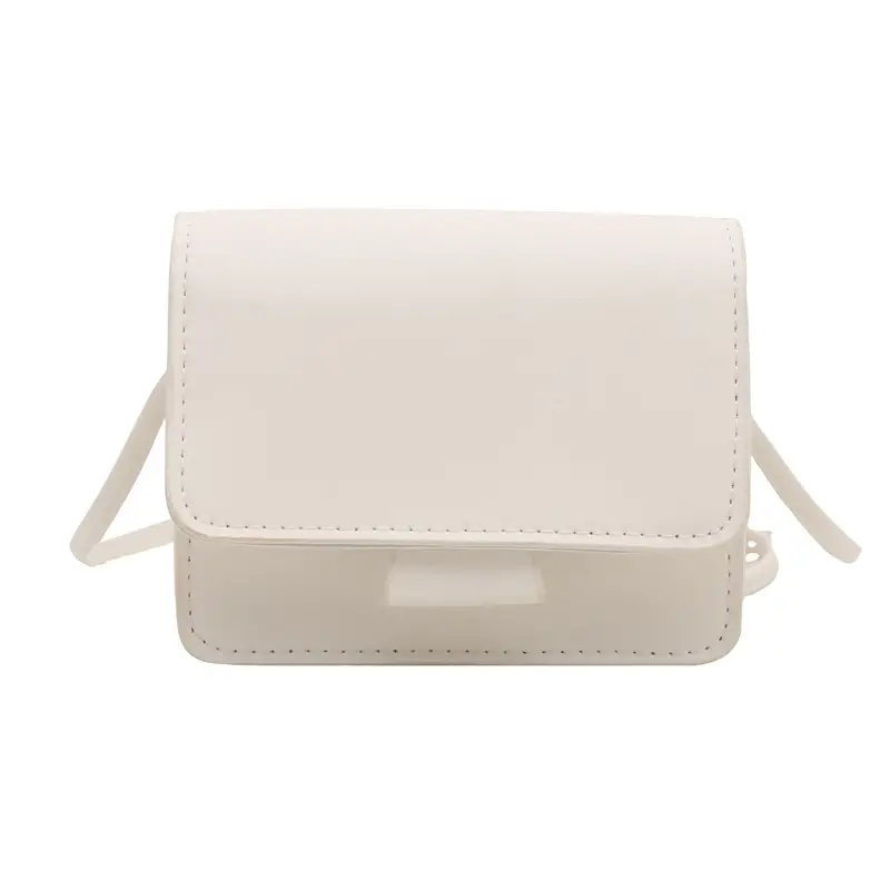 White Square Crossbody Bag with Chain Strap - Image 2
