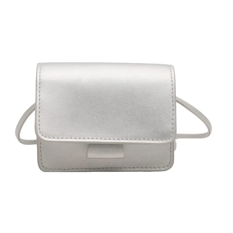 White Square Crossbody Bag with Chain Strap - Image 3