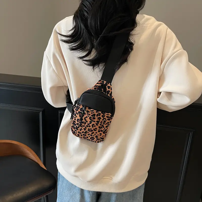 Korean Style Crossbody Phone Bag with Zebra Print - Image 4