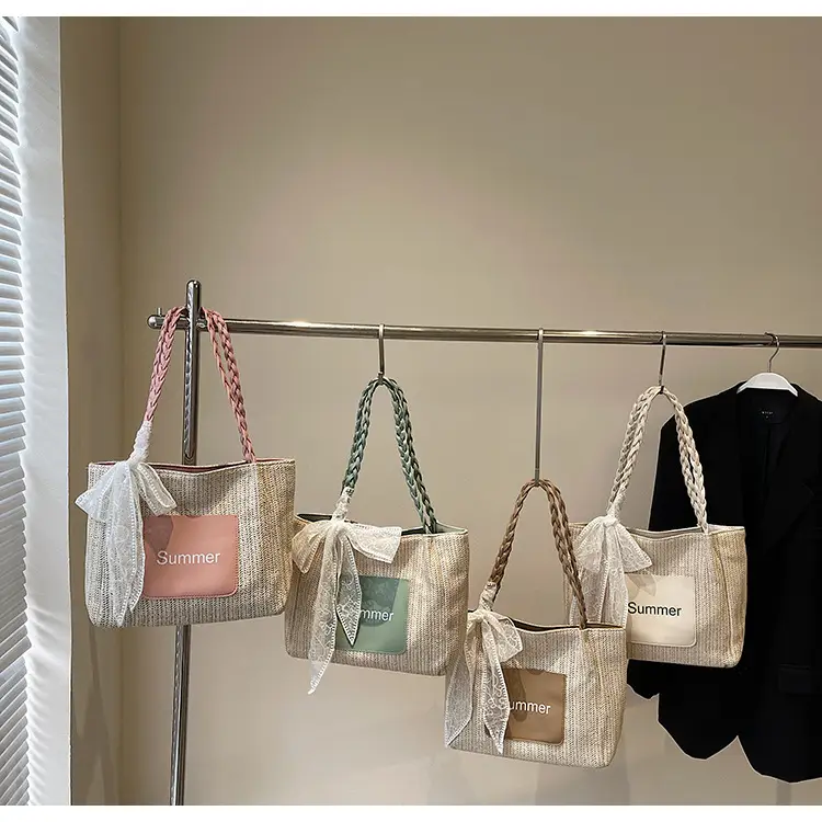 Women's Woven Shoulder Bag with Lace Handle — feature 16