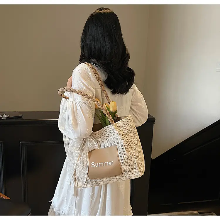 Women's Woven Shoulder Bag with Lace Handle — feature 17